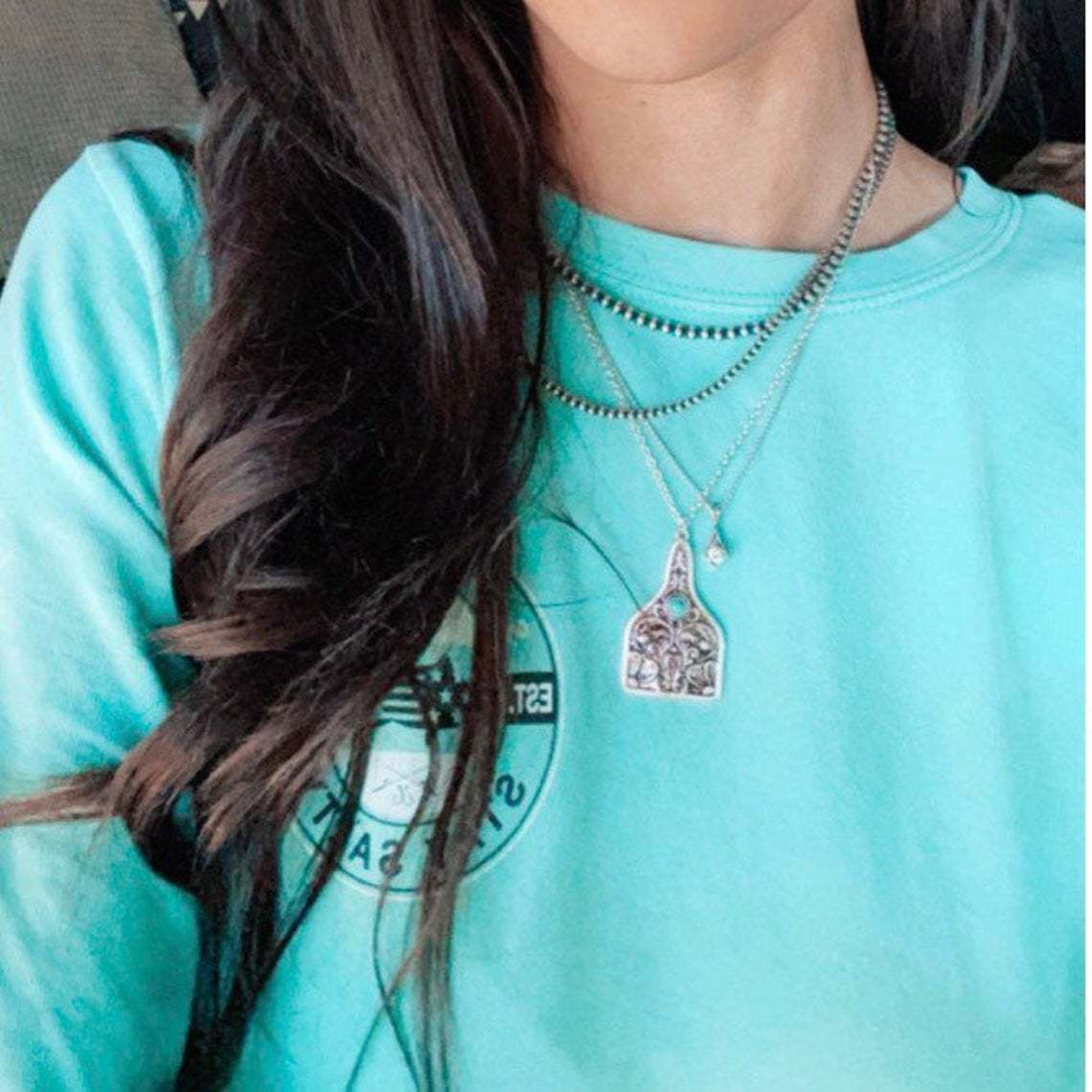 Turquoise Vintage Geometric Cross Necklace