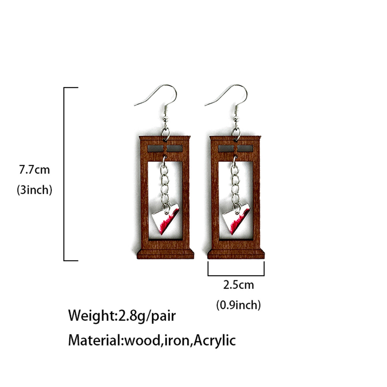 Vintage Cross Wood Earrings - product image 4