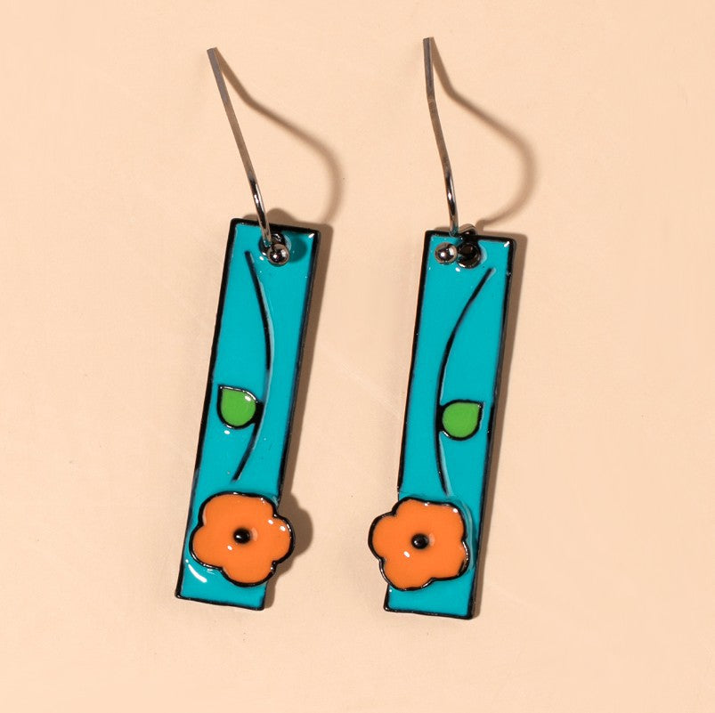 Floral Cross Earrings