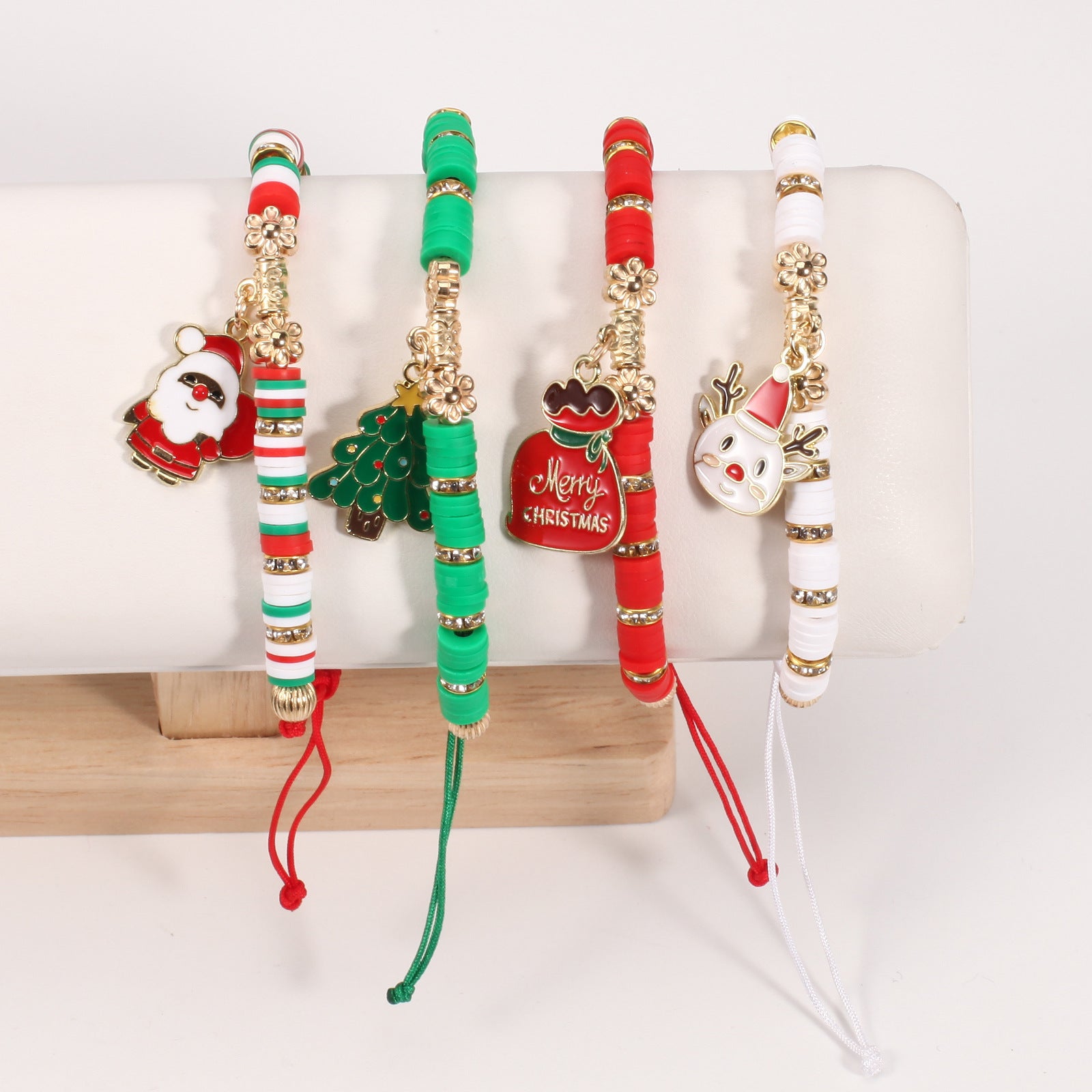 Christmas Bracelet Braided Adjustable Bracelet Snowman - Christmas Tree - - product image 34
