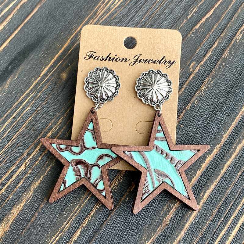 Western Cross Leather Earrings - product image 13