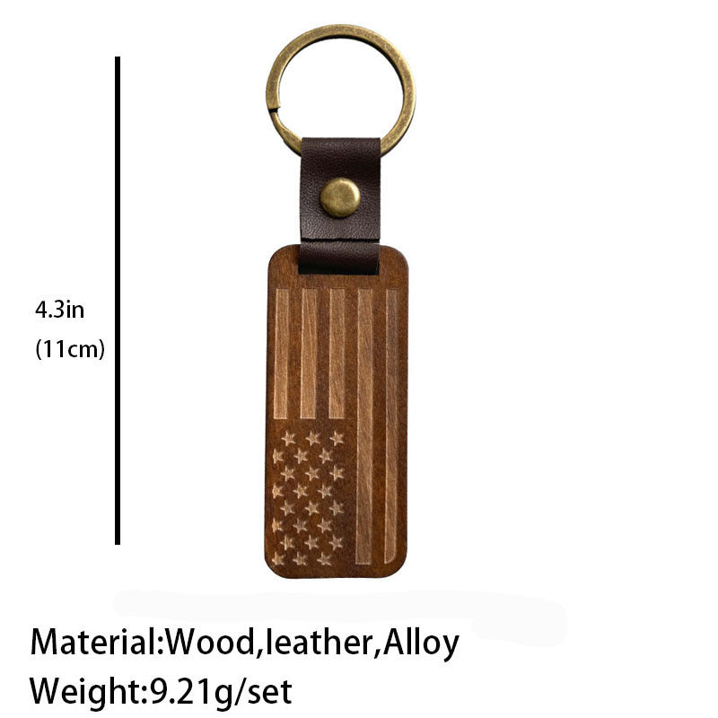 Vintage Cross Flag Wood Leather Necklace - product image 8