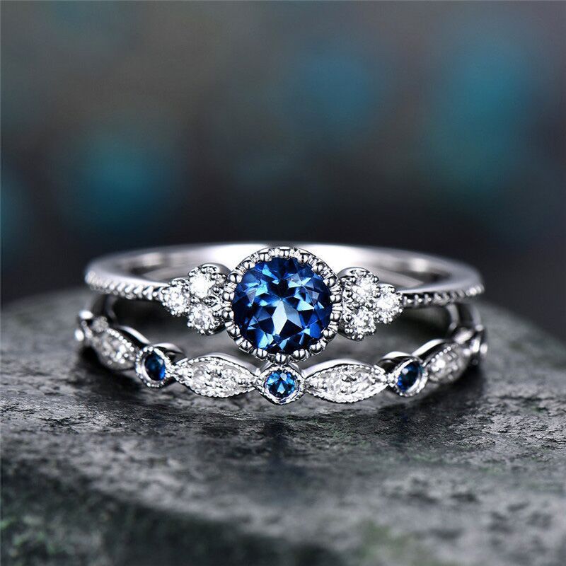 Ring Fashionable Zircon Ring for Women Two-piece Set of Micro-inlaid Emerald - product image 14