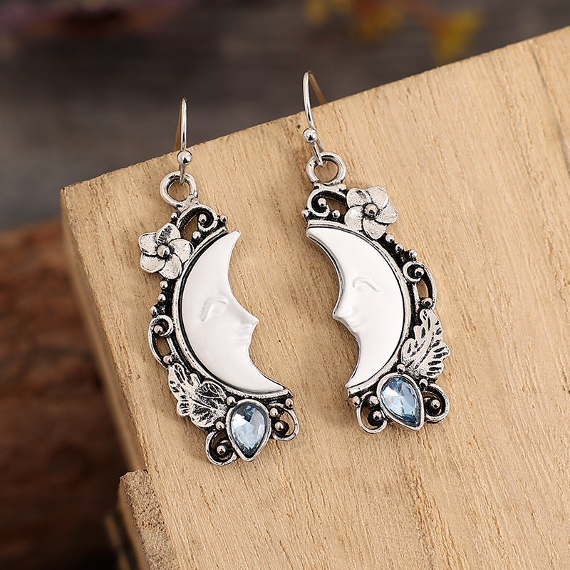 Vintage Floral Moon Cross Earrings - product image 4