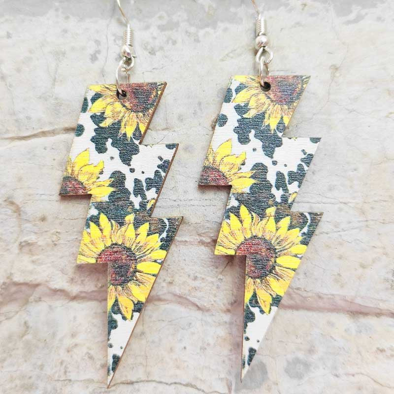 Floral Cross Wood Earrings - product image 2