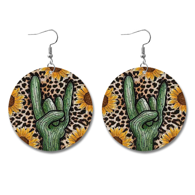 Western Vintage Cross Leather Earrings - product image 8