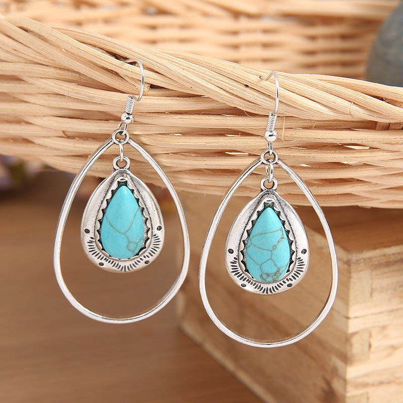 Turquoise Boho Vintage Earrings - product image 1