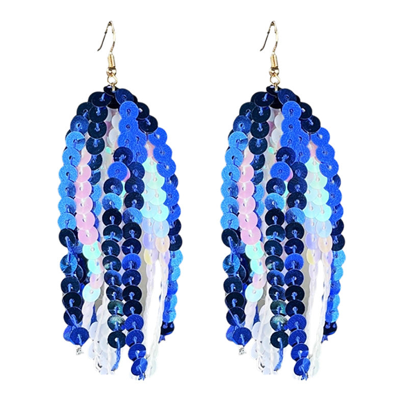 Supply: Multi-color Sparkling Tassel Earrings for Sports Seasons - - product image 7