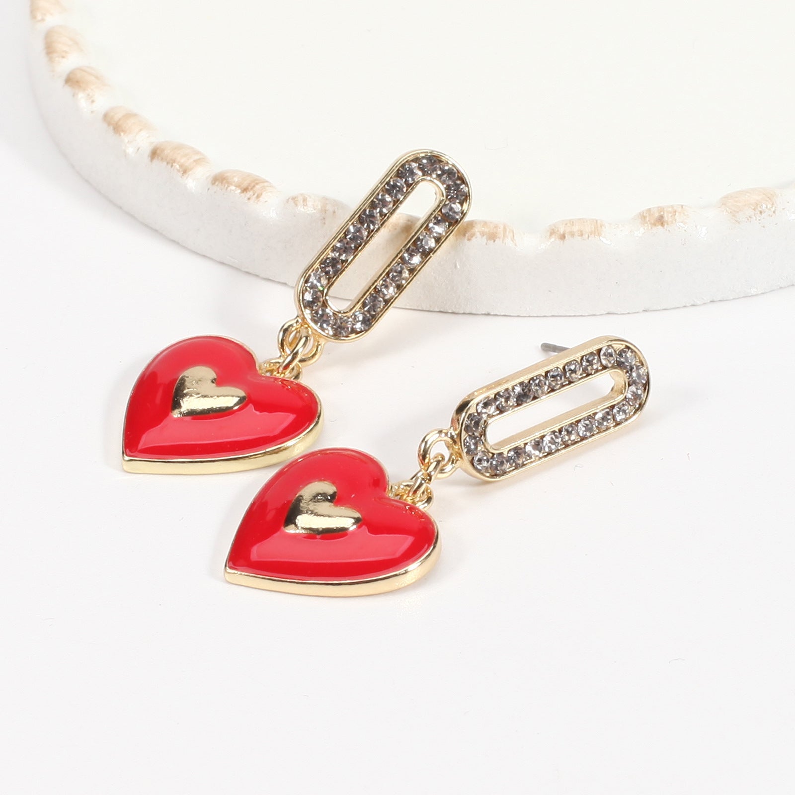 Heart Cross Crystal Earrings - product image 57