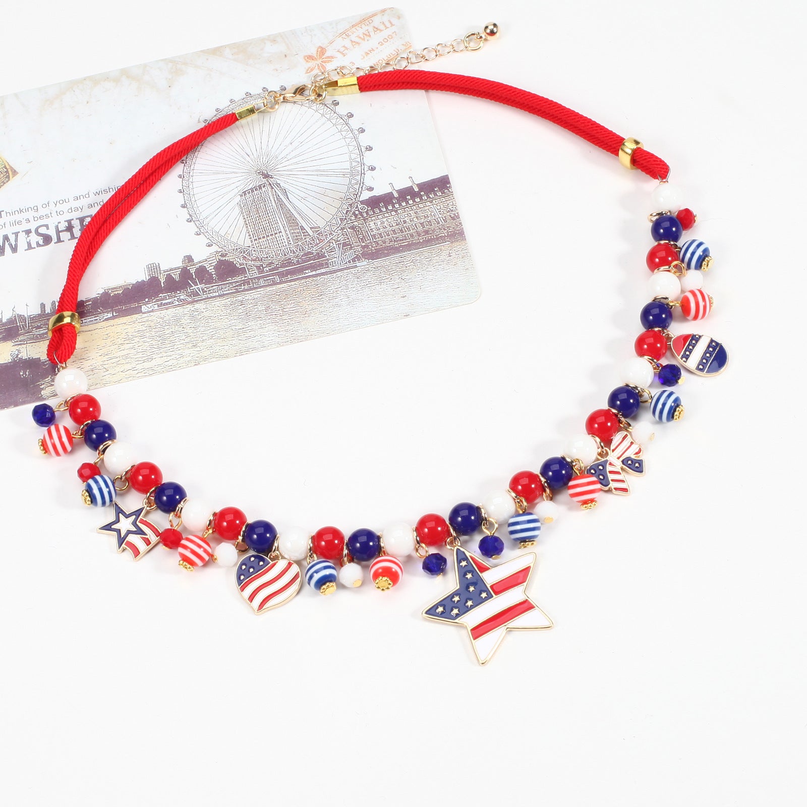 Heart Flag Butterfly Necklace