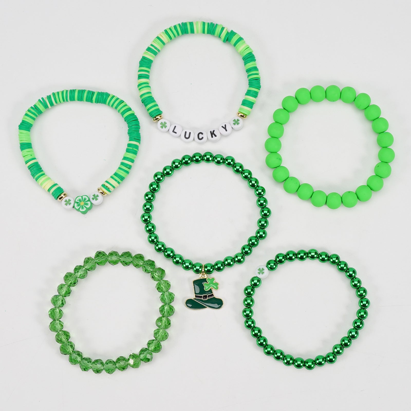 St. Patrick's Day Bracelet Irish Festival Green Lucky Clover Pendant Soft - product image 2