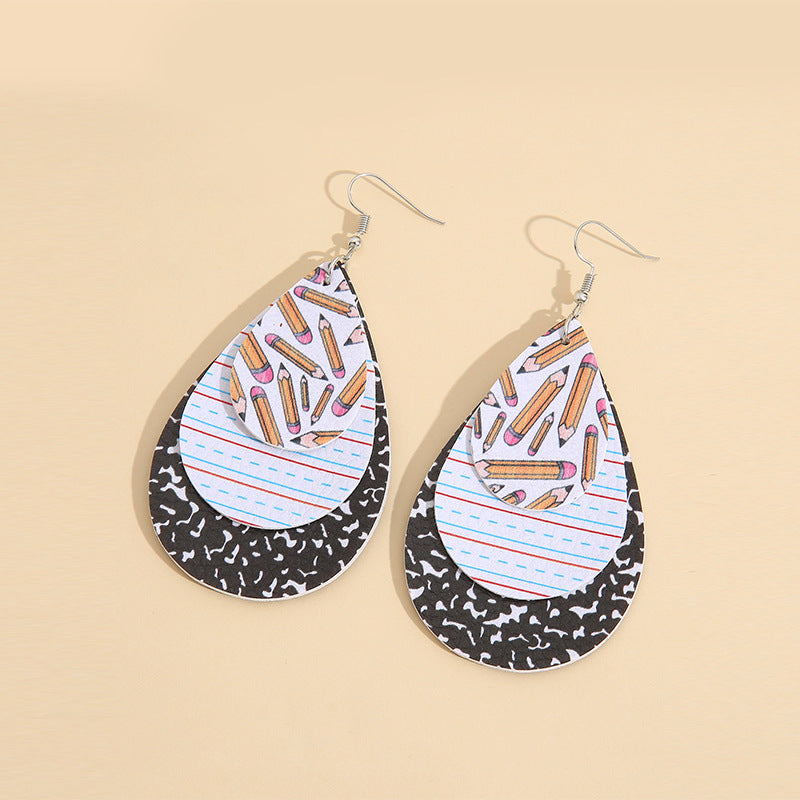 Cross Leather Earrings - product image 4