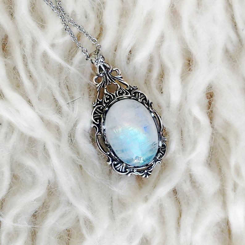 Vintage Moon Cross Necklace for Women