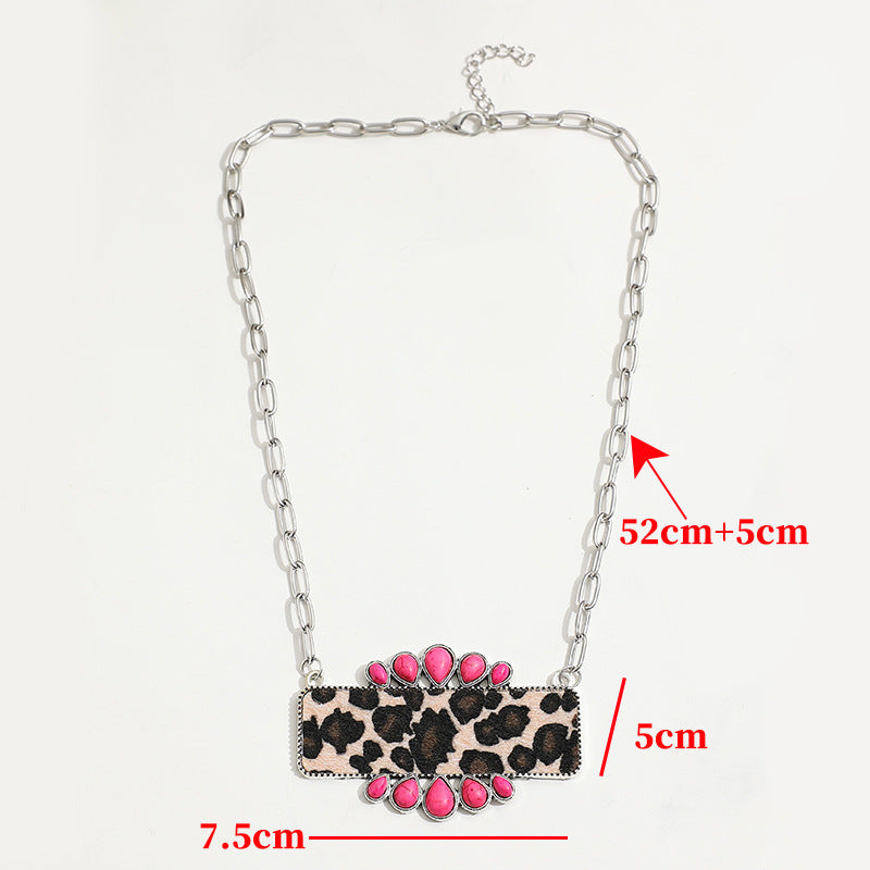 Turquoise Boho Vintage Geometric Necklace - product image 8