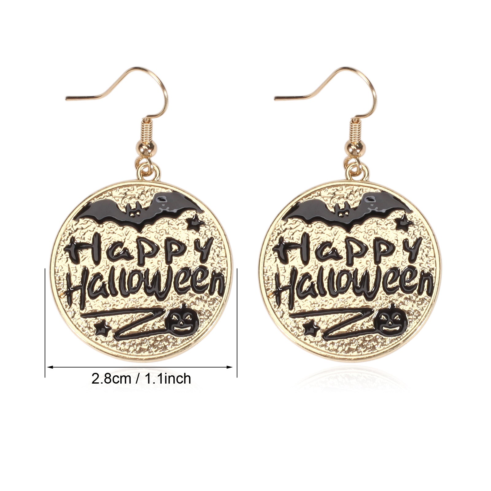 Pumpkin Hat Ghost Skull Bat Spider Web Pattern Earrings Halloween Party Ear - product image 14