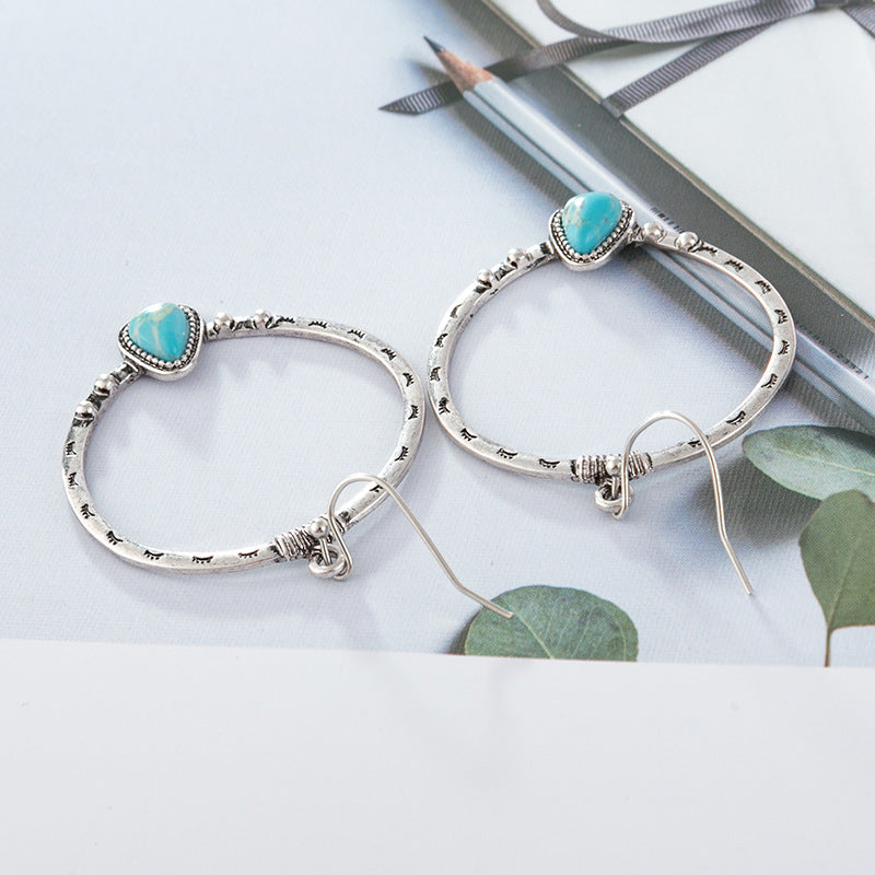Turquoise Vintage Cross Earrings