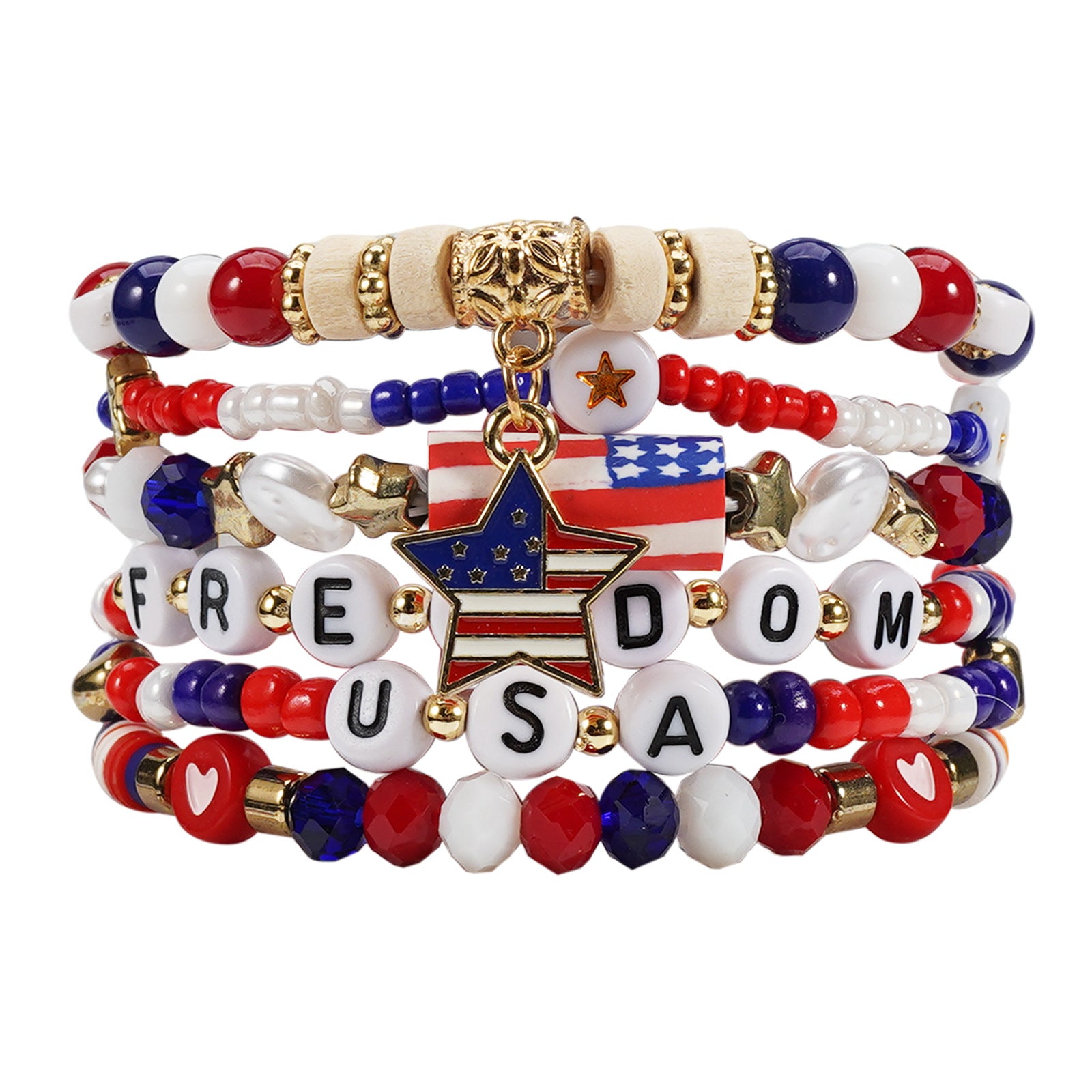 Cross Flag Beaded Bracelet