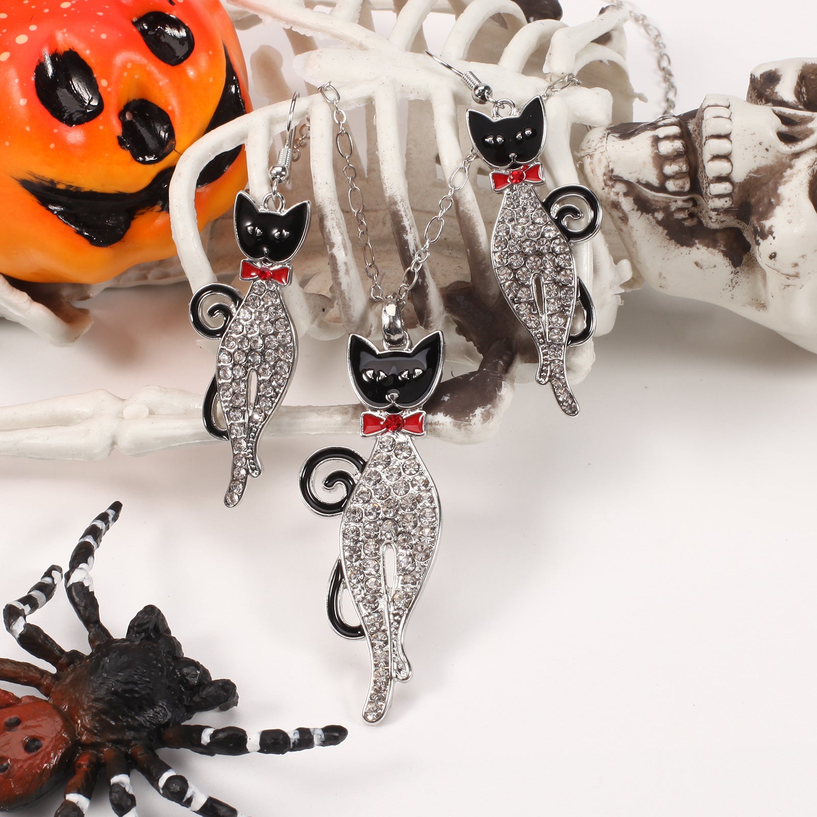 Halloween Necklace and Earring Set with Pumpkin - Screaming Skull - Ghost - - product image 26