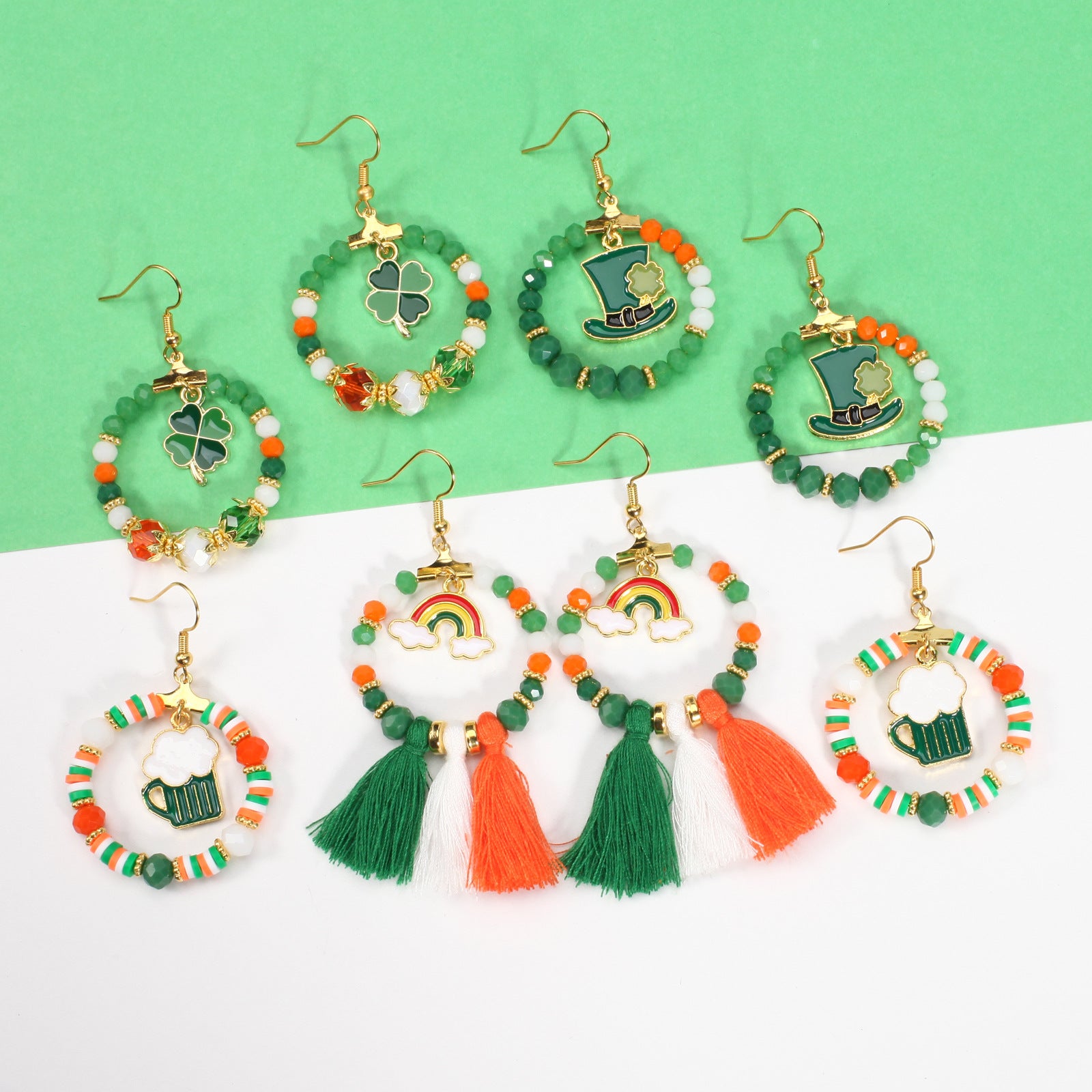 Wine Glass Beaded Crystal Earrings - product image 1