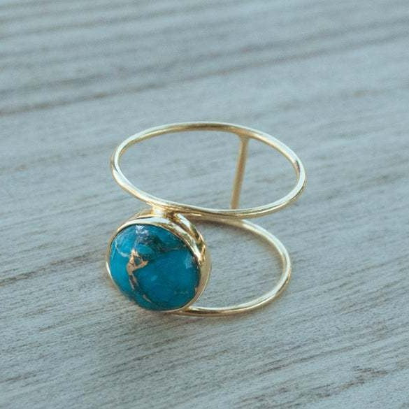 Turquoise Vintage Resin Ring for Women - product image 4