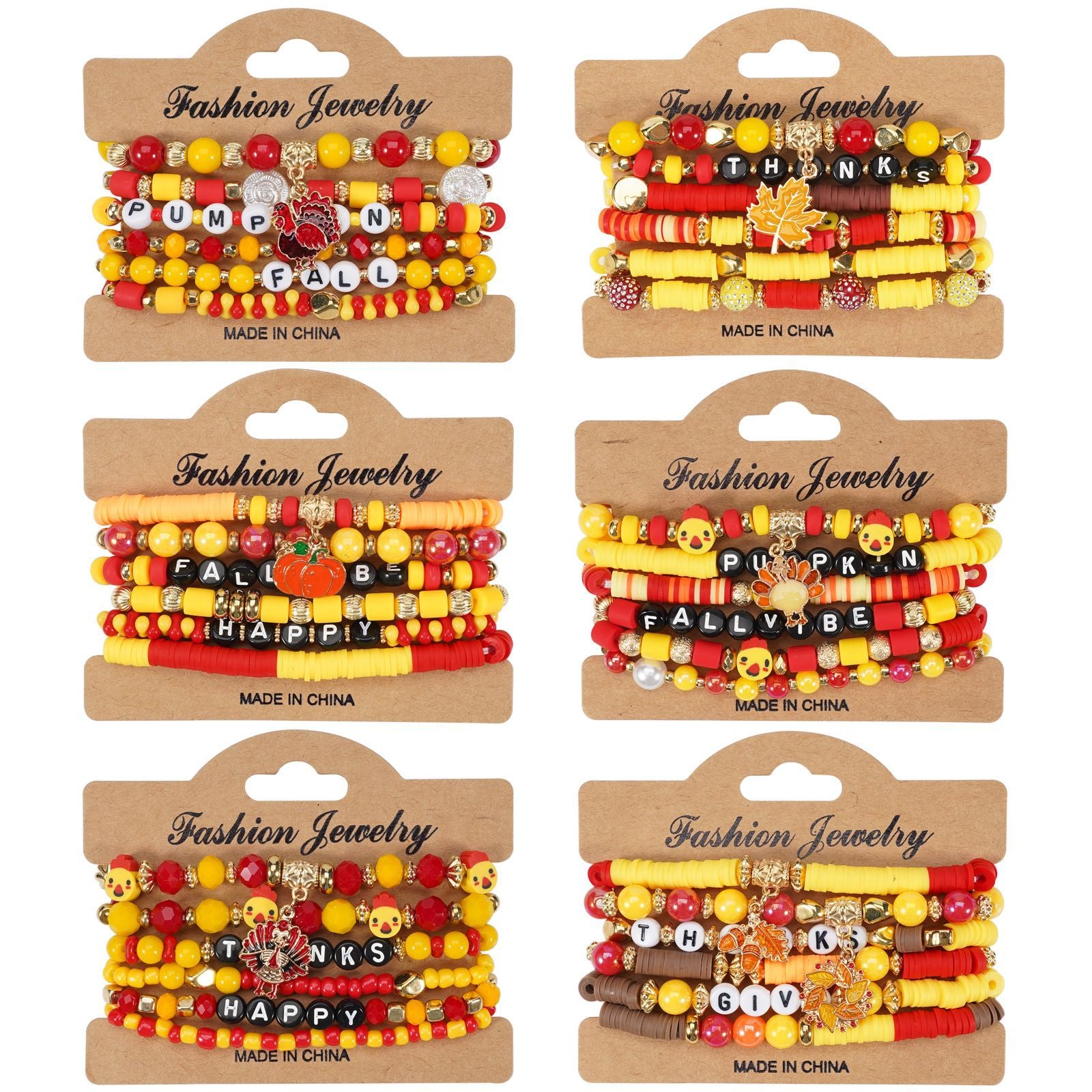 Thanksgiving Bracelet Autumn Maple Leaf Turkey Pumpkin Cartoon Cute Party - product image 1