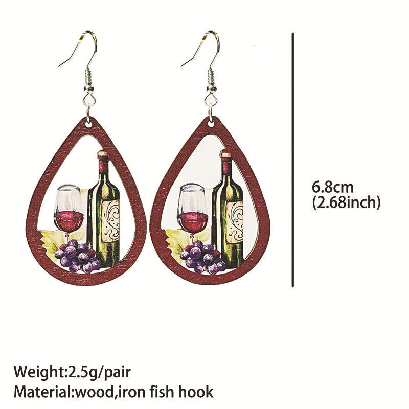 Vintage Cross Wood Earrings - product image 7