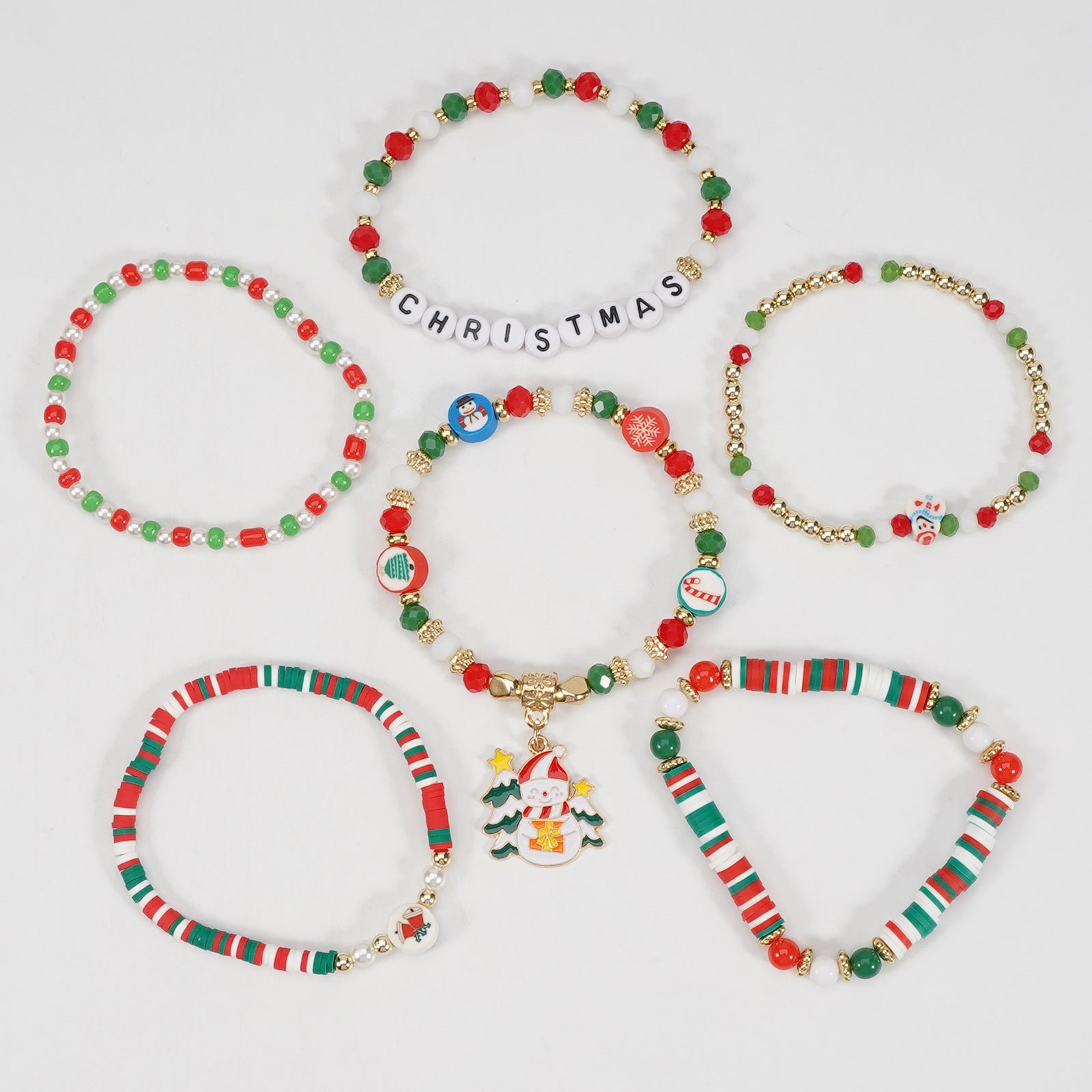 Christmas Bracelet Set Holiday Accessories Snowman Santa Claus Reindeer - product image 30