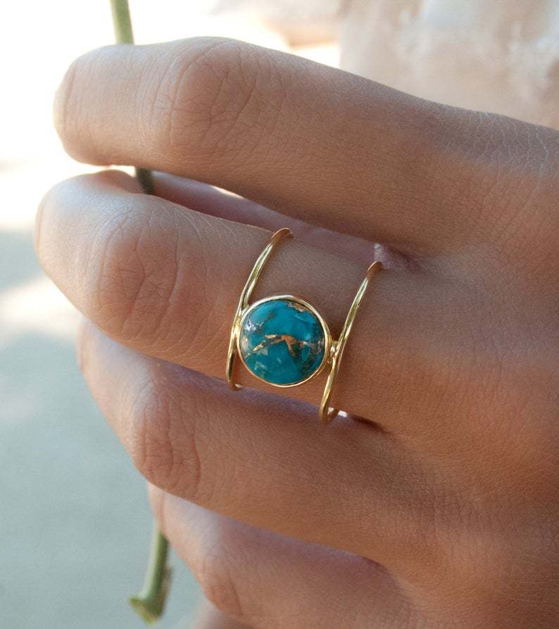 Turquoise Vintage Resin Ring for Women - product image 7
