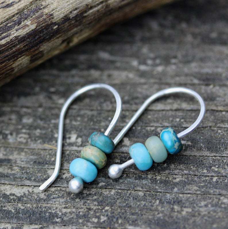 Turquoise Vintage Cross Beaded Earrings - product image 11