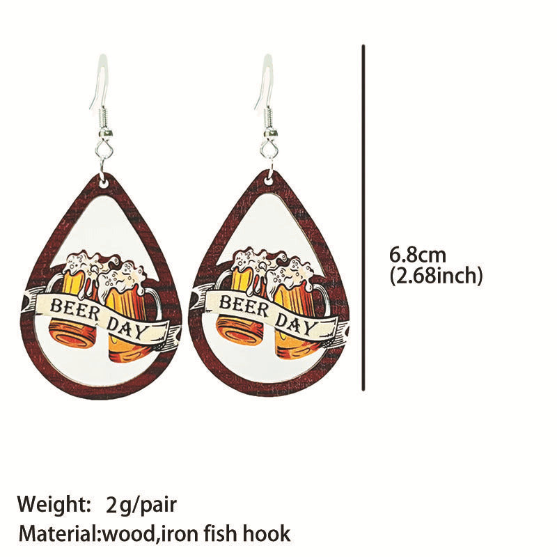 Vintage Cross Wood Earrings - product image 7