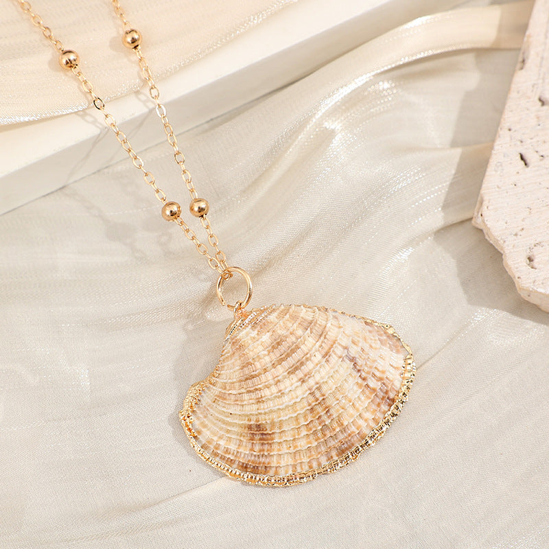 2019aliexpress : Ocean‑style Necklace with Gold‑trimmed Seashells and Conch - product image 20