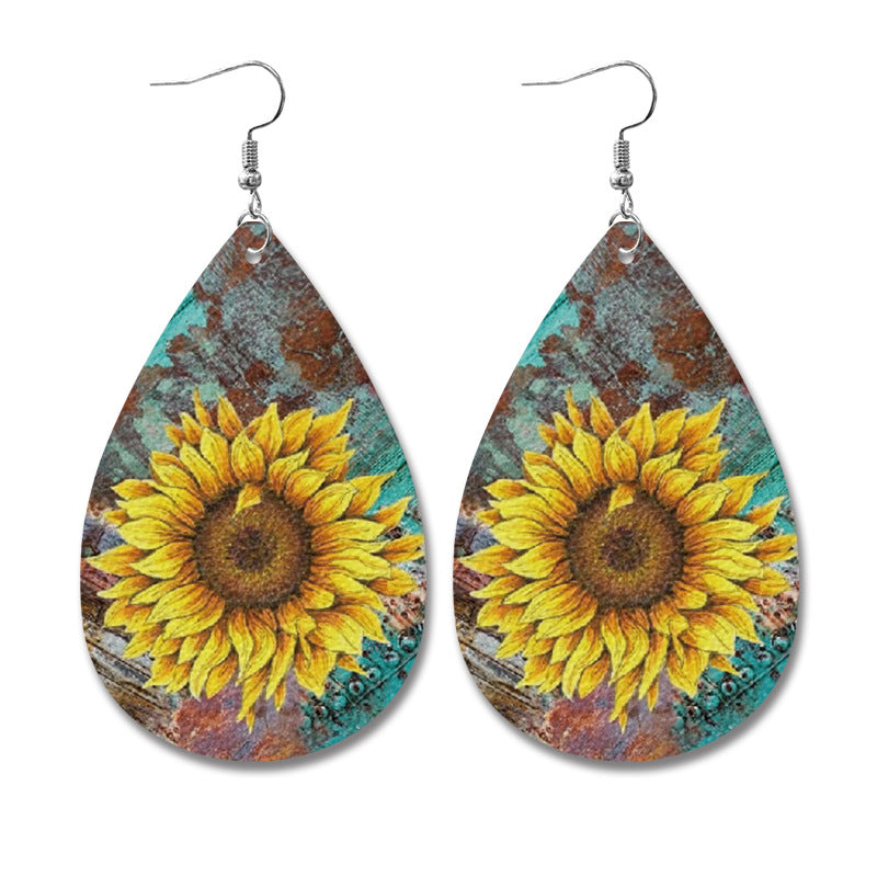 Western Vintage Cross Leather Earrings - product image 12