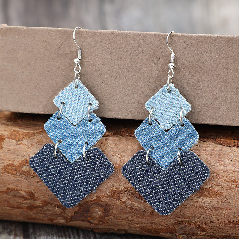 Geometric Cross Leather Earrings for Women - product image 20