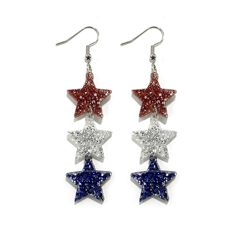 Heart Cross Flag Acrylic Earrings - product image 2