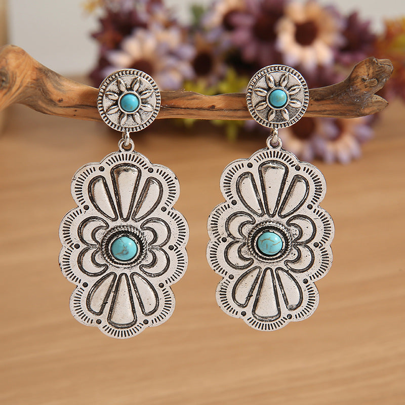 Turquoise Vintage Cross Earrings - product image 2