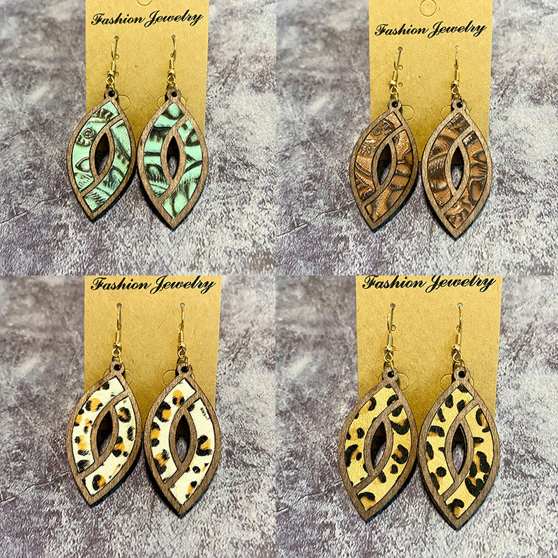 Western Vintage Cross Leather Earrings - product image 1
