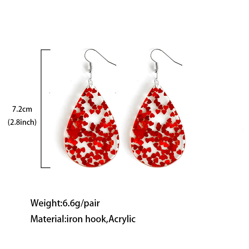 Heart Cross Acrylic Earrings