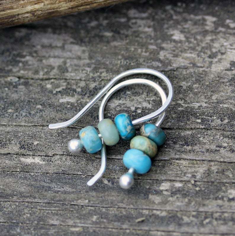Turquoise Vintage Cross Beaded Earrings - product image 10
