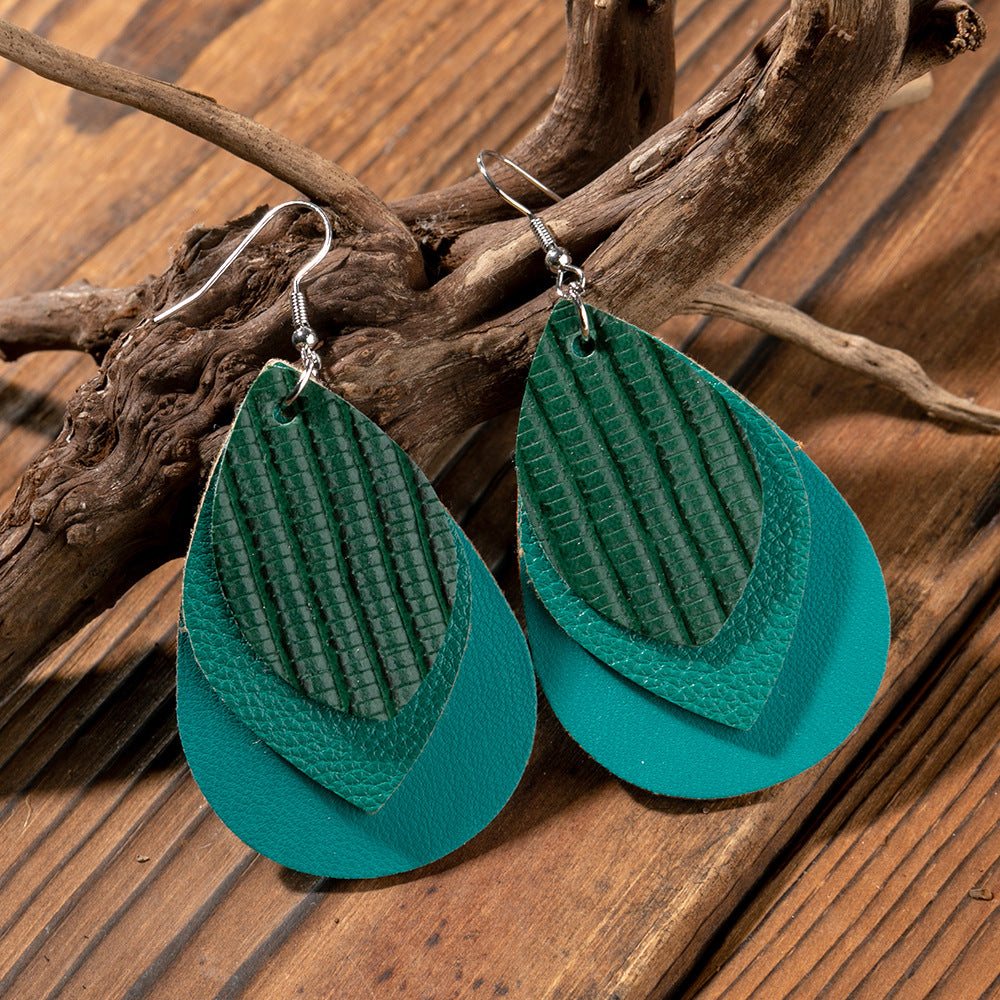 Vintage Cross Leather Earrings - product image 5