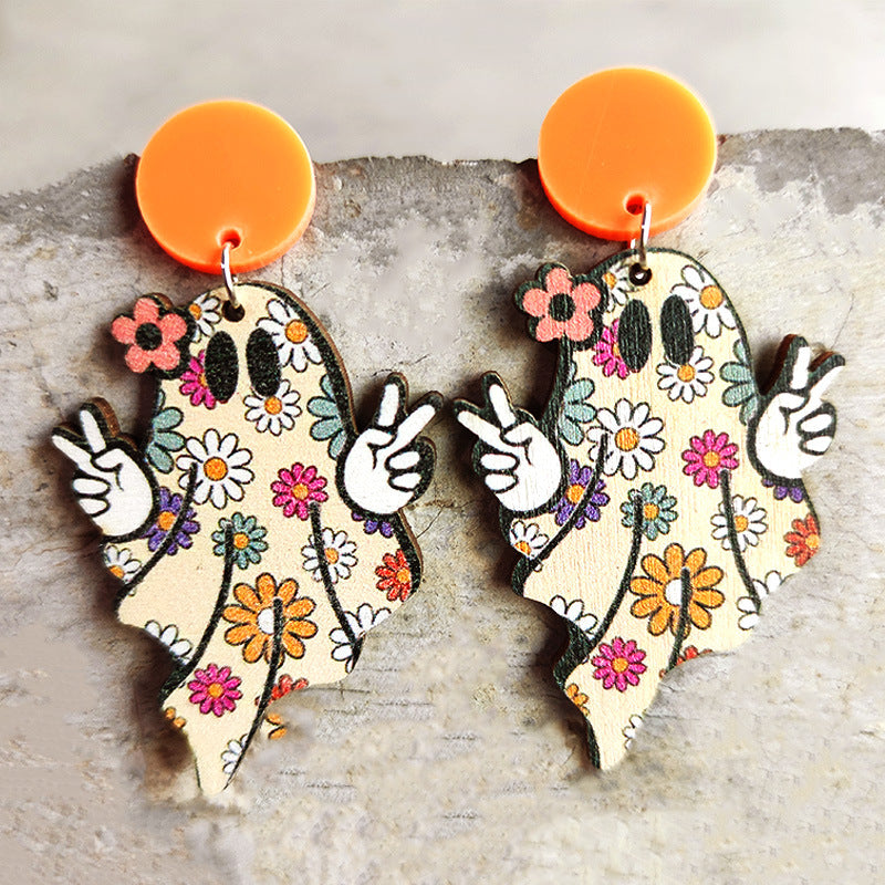 Vintage Floral Wood Earrings - product image 6