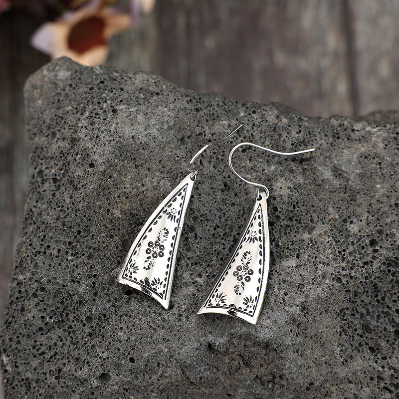 Boho Vintage Geometric Floral Cross Earrings - product image 10