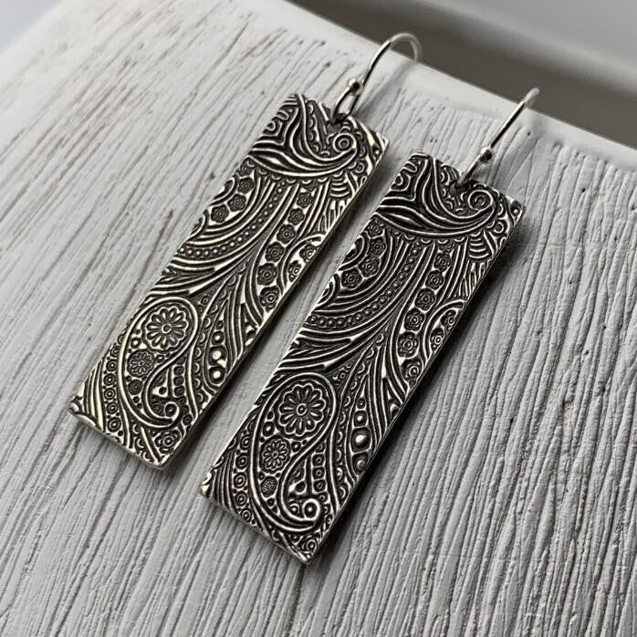 Boho Vintage Geometric Floral Cross Earrings - product image 3