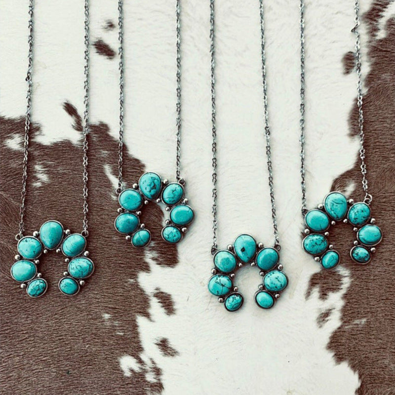 Turquoise Boho Vintage Floral Necklace - product image 15