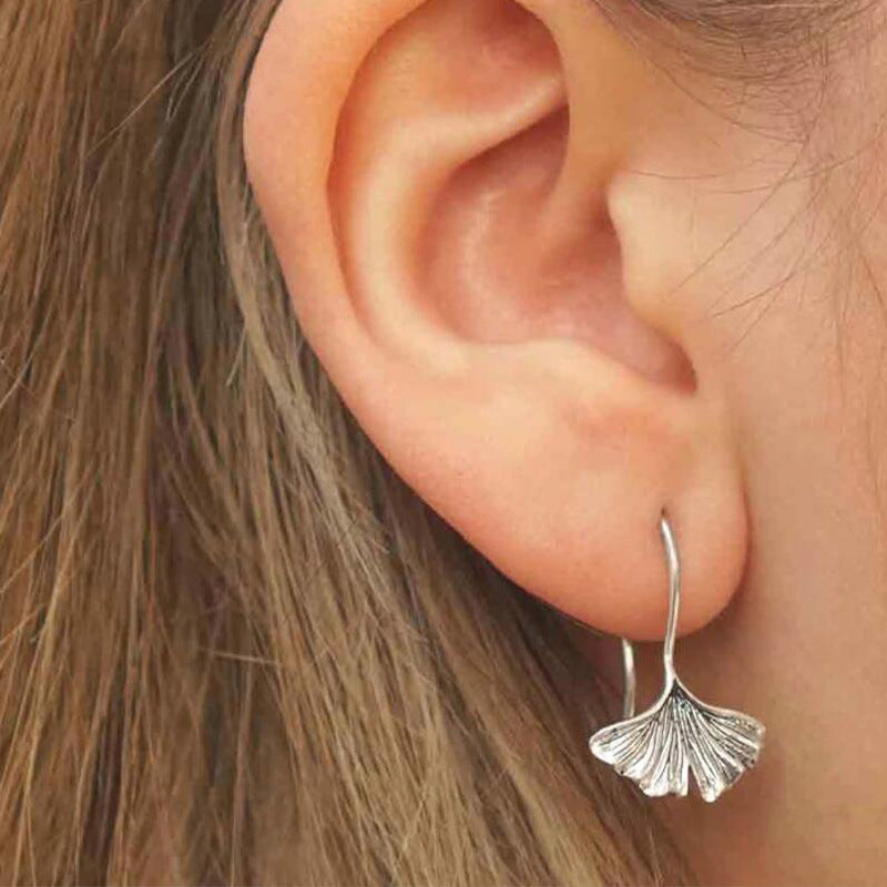 Forest-style Fresh Ginkgo Leaf Earrings - Ear Hooks for Women - Niche -