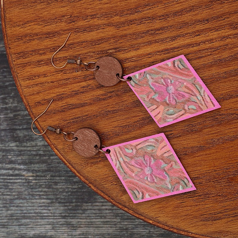 Boho Vintage Cross Wood Earrings - product image 10