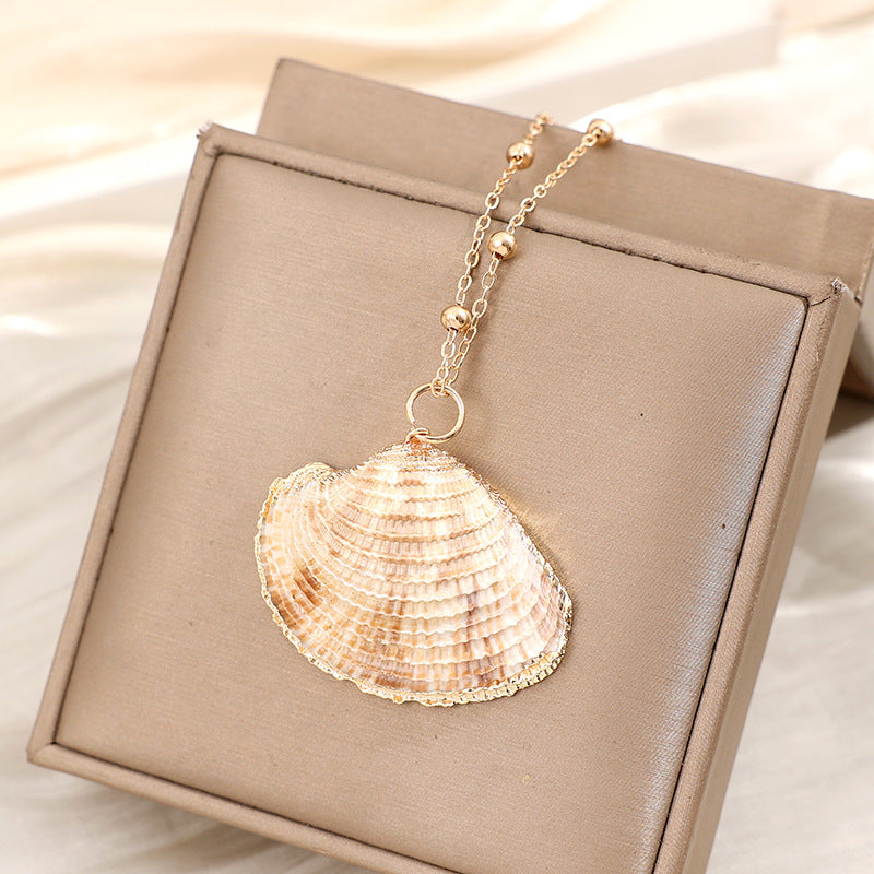 2019aliexpress : Ocean‑style Necklace with Gold‑trimmed Seashells and Conch - product image 33