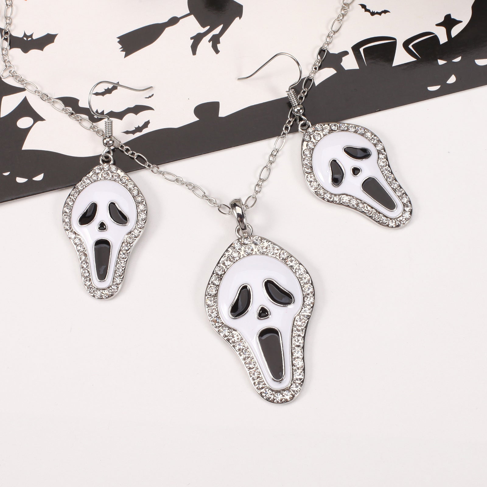 Halloween Necklace and Earring Set with Pumpkin - Screaming Skull - Ghost - - product image 17