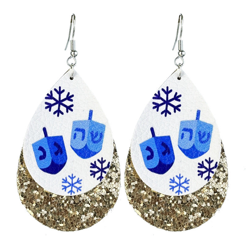 Cross Leather Earrings - product image 4