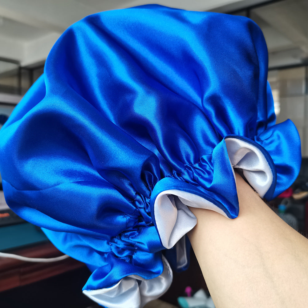 Style Solid Color Satin Hat with Satin Lining - Double-layered Head Cover - - product image 21