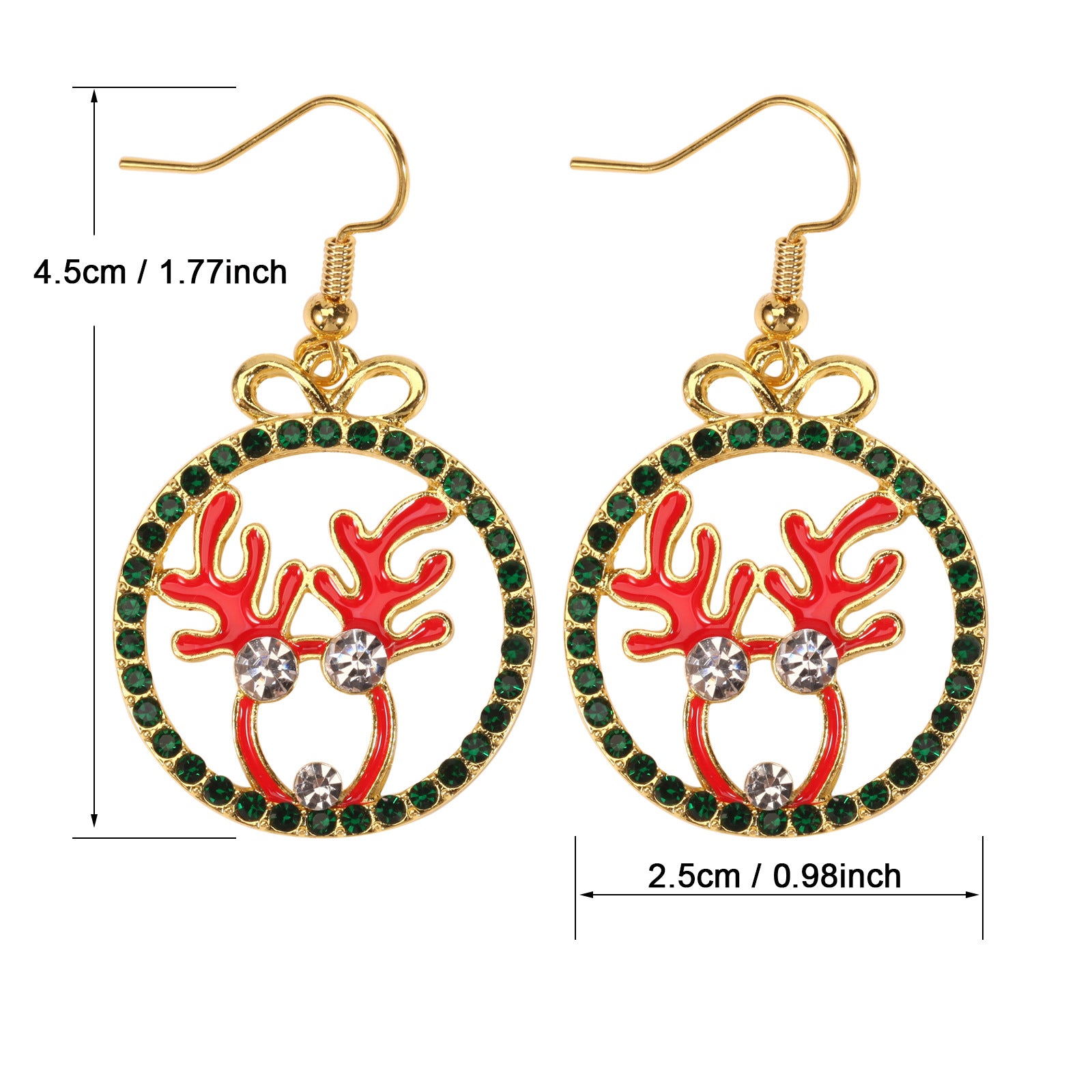 Christmas Earrings: Reindeer Antlers - Christmas Tree - Snowman - Pentagram - - product image 3